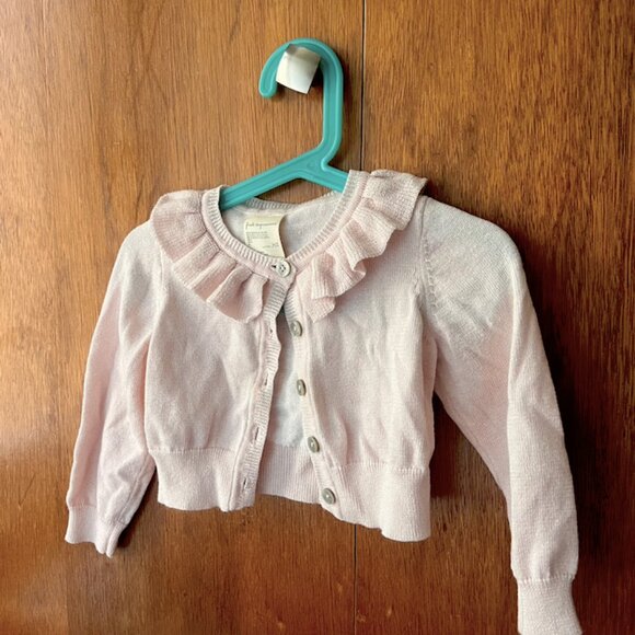 2/$25 Blush Pink Ruffle Cropped Cardigan | First Impressions 2T - Picture 3 of 4
